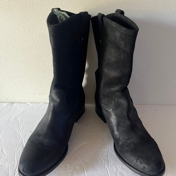 $700 JIMMY CHOO METALLIC CALF COWBOY BOOTS SIZE 39.5 / 9.5 US - Picture 2 of 11